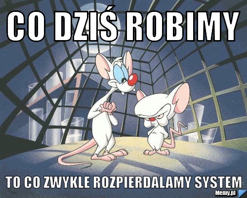 Co dziś robimy to co zwykle rozpierdalamy system