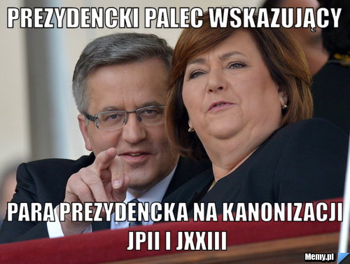 PREZYDENCKI PALEC WSKAZUJĄCY para prezydencka na kanonizacji jpii i jxxiii