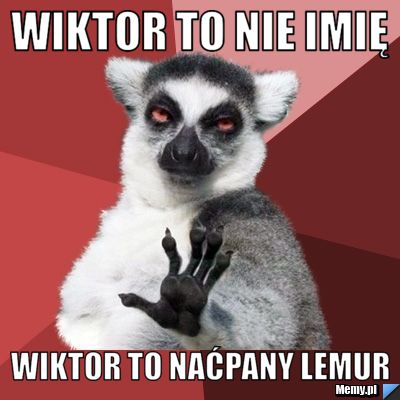 Wiktor to nie imię Wiktor to naćpany lemur 