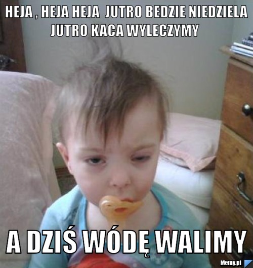  heja , heja heja  jutro bedzie niedziela jutro kaca wyleczymy  a dziś wódę walimy
