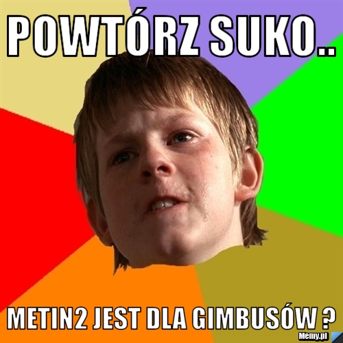 Powtórz suko.. Metin2 jest dla gimbusów ?