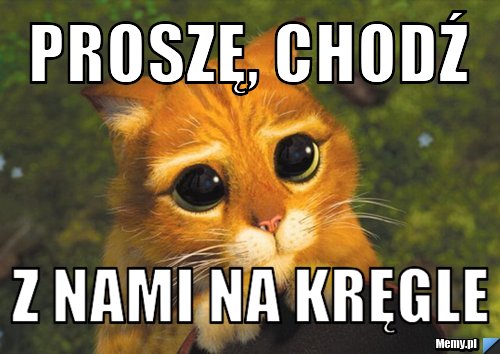 Proszę, chodź z nami na kręgle