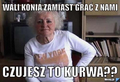 Wali konia zamiast grać z nami czujesz to kurwa??