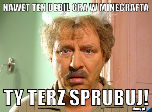 Nawet ten debil gra w minecrafta ty terz sprubuj!