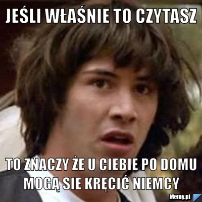 Jeśli właśnie to czytasz  To znaczy że u ciebie po domu mogą sie kręcić niemcy 