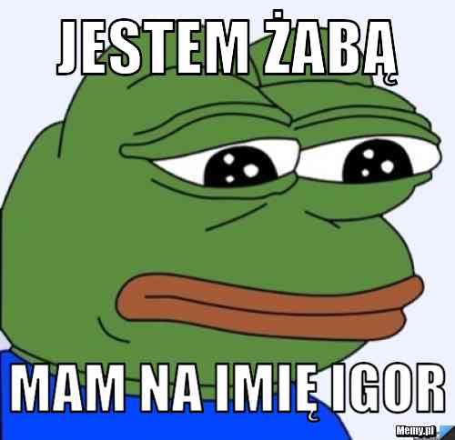 JESTEM ŻABĄ MAM NA IMIĘ IGOR