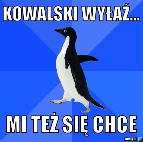 Kowalski wyłaź... mi też się chce