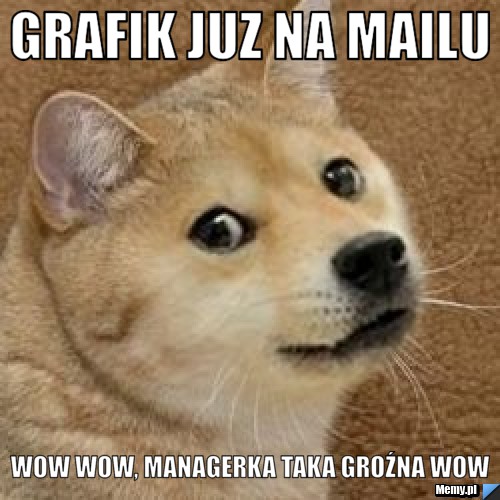 GRAFIK JUZ NA MAILU wow wow, Managerka taka groźna wow  