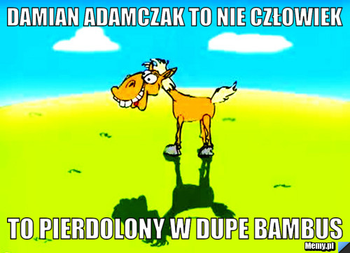 Damian Adamczak to nie człowiek To pierdolony w dupe bambus