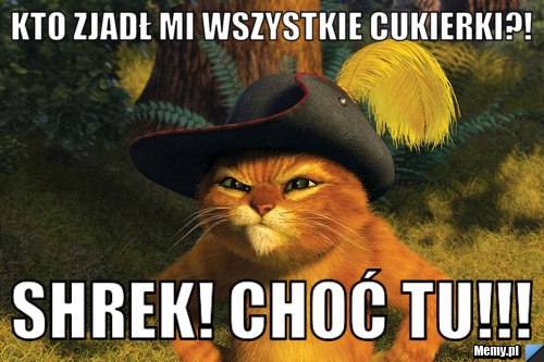 Kto zjadł mi wszystkie cukierki?! Shrek! Choć tu!!!