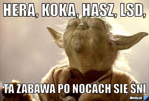 Hera, koka, hasz, LSD,  ta zabawa po nocach się śni
