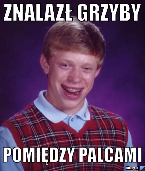 Znalazł grzyby pomiędzy palcami