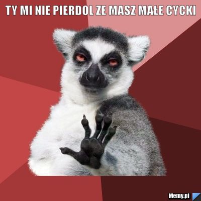 TY MI NIE PIERDOL ZE MASZ MAŁE CYCKI 