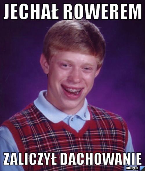 Jechał rowerem zaliczył dachowanie