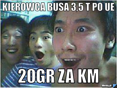 Kierowca busa 3,5 T po UE 20gr za km