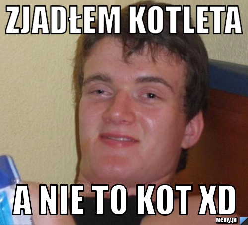 Zjadłem kotleta a nie to kot xD