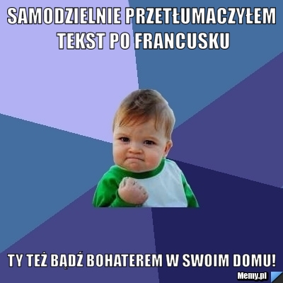 Samodzielnie przetłumaczyłem tekst po francusku Ty też bądź bohaterem w swoim domu!