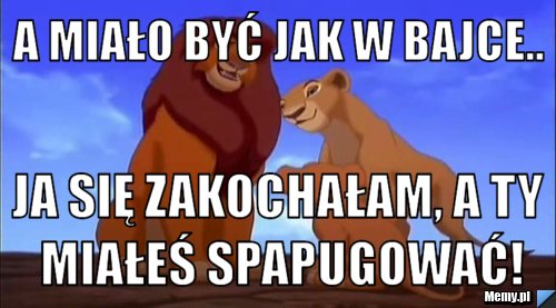 A miało być jak w bajce.. Ja się zakochałam, a Ty miałeś spapugować!