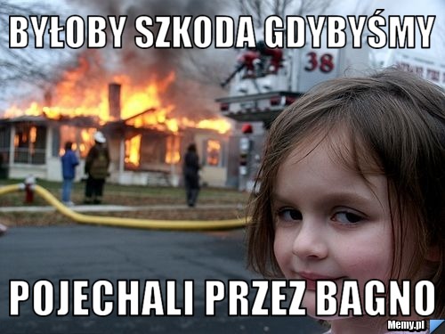 Byłoby szkoda gdybyśmy  pojechali przez bagno 