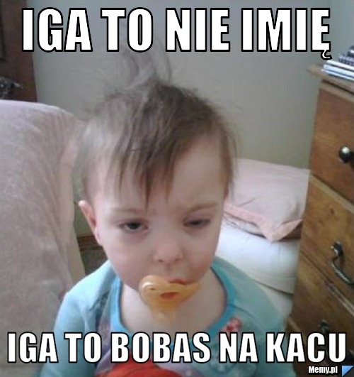 Iga to nie imię Iga to bobas na kacu