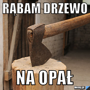 Rąbam drzewo na opał