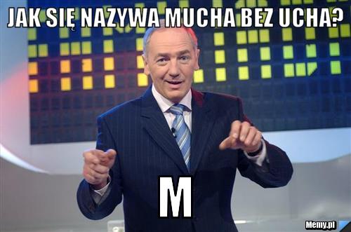 Jak się nazywa mucha bez ucha? M