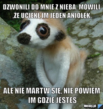 Dzwonili do mnie z nieba. Mówili ,że uciekł im jeden aniołek. Ale nie martw się, nie powiem im gdzie jesteś