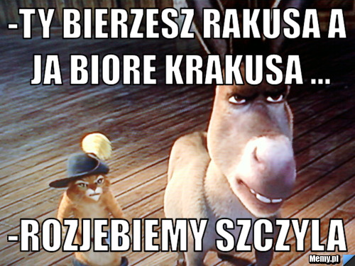 -Ty bierzesz Rakusa a ja biore Krakusa ... -Rozjebiemy szczyla