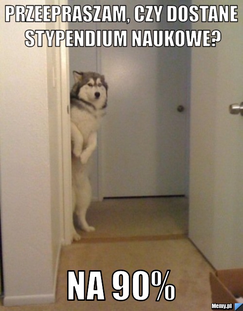 Przeepraszam, czy dostane stypendium naukowe? NA 90%