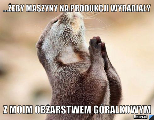 ...żeby maszyny na produkcji wyrabiały z moim obżarstwem Góralkowym