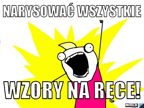 Narysować wszystkie wzory na ręce!