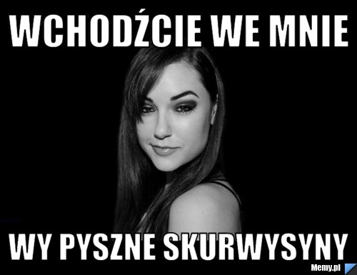 WCHODŹCIE WE MNIE WY PYSZNE SKURWYSYNY