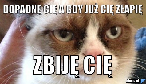 Dopadnę cię a gdy już cię złapię zbiję cię 