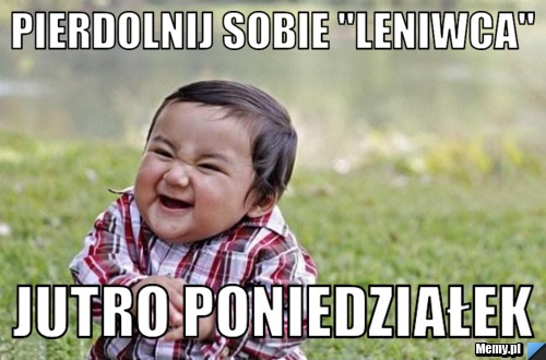 Pierdolnij sobie "Leniwca" Jutro poniedziałek