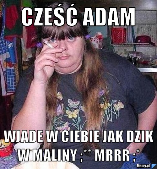 Cześć Adam  Wjade w ciebie jak dzik W maliny ;** Mrrr ;* 