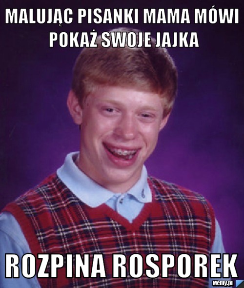 Malując pisanki mama m&oacute;wi pokaż swoje jajka rozpina rosporek