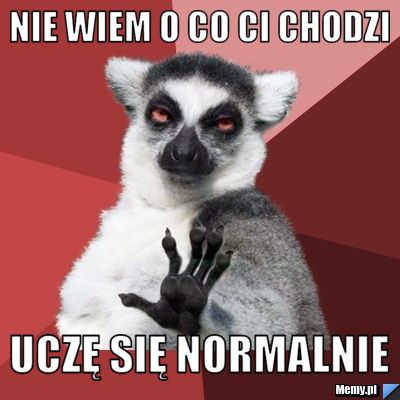 Nie wiem o co ci chodzi Uczę się normalnie