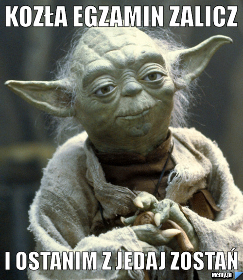 Kozła egzamin zalicz i ostanim z Jedaj zostań