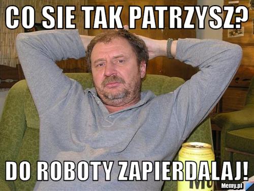 Co sie tak patrzysz? do roboty zapierdalaj!