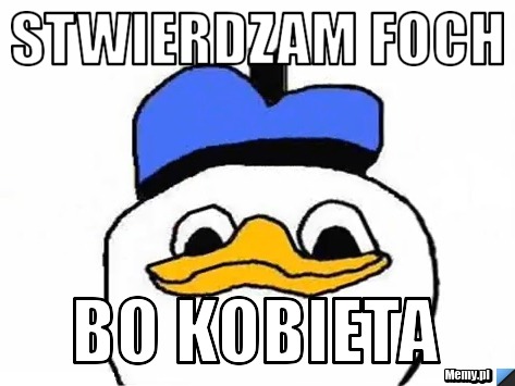 STWIERDZAM FOCH BO KOBIETA
