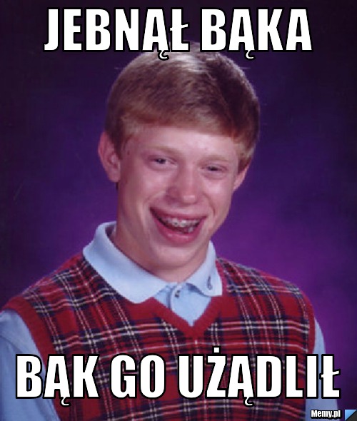 Jebnął bąka bąk go użądlił