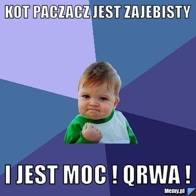 Kot paczacz jest zajebisty i jest MOC ! qrwa !