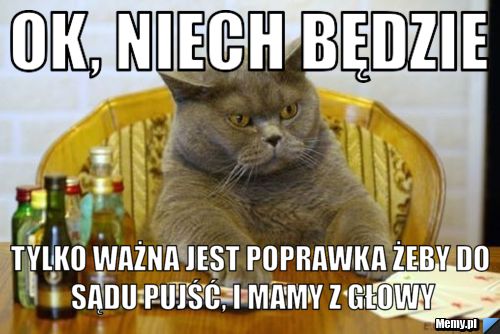 Ok, niech będzie Tylko ważna jest poprawka żeby do sądu pujść, i mamy z głowy
