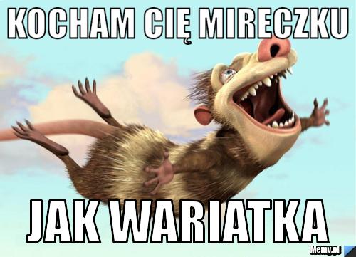 Kocham Cię Mireczku jak wariatka