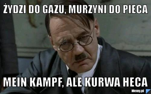 żydzi do gazu, murzyni do pieca mein kampf, ale kurwa heca