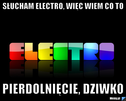 Słucham electro, więc wiem co to PIERDOLNIĘCIE, dziwko