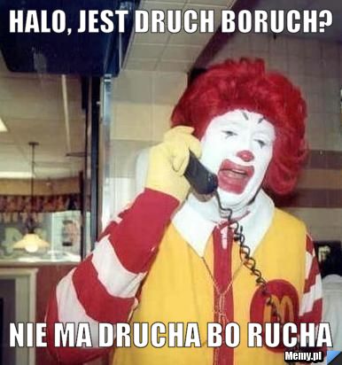 HALO, JEST DRUCH BORUCH? NIE MA DRUCHA BO RUCHA