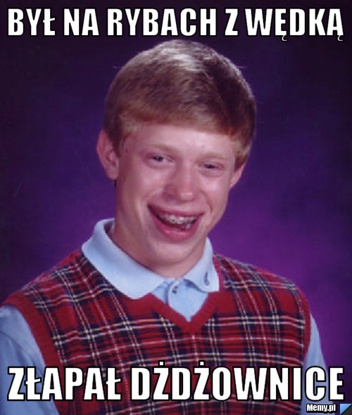 Był na rybach z wędką złapał dżdżownice