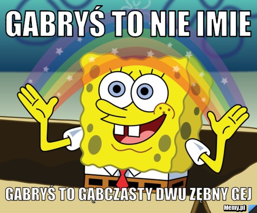 Gabryś to nie imie gabryś to gąbczasty dwu zębny gej