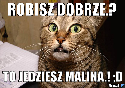 Robisz dobrze.? To jedziesz malina.! ;D